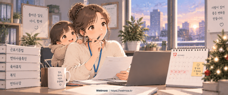 12월에 육아휴직 복직하면 남은 연차는? 연차사용촉진했다고 수당지급, 연차이월을 안 해줘....