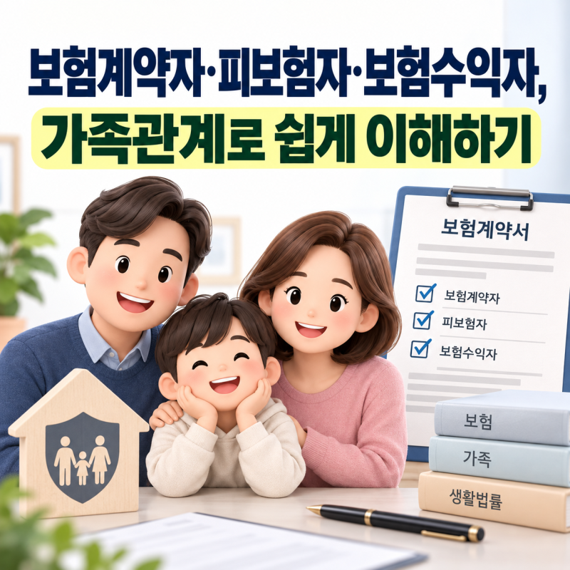 보험계약자·피보험자·보험수익자, 가족관계로 쉽게 이해하기