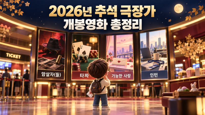 2026년 추석 극장가 개봉영화들 정리해보았어요 (암살자(들), 타짜, 가능한 사랑, 인턴)