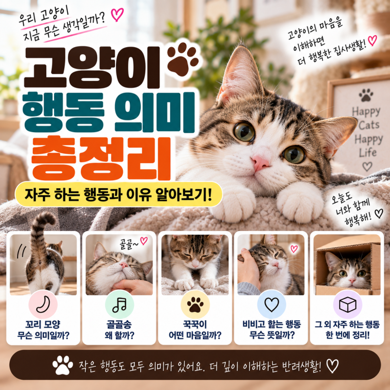 고양이 행동 의미 총정리｜꼬리·골골송·꾹꾹이 행동과 이유