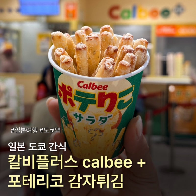 일본 도쿄역 안 국제거리 간식 도쿄 오카시랜드 안 간식 추천 칼비플러스 Calbee + 갓 튀긴 감....