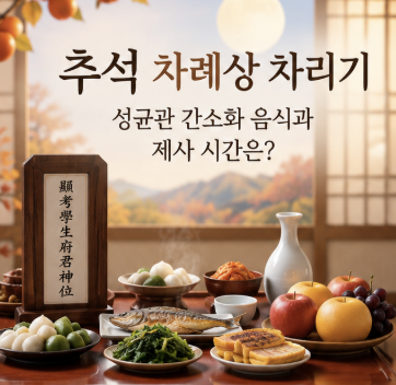 추석 차례상 차리기, 성균관 간소화 음식과 제사 시간은?
