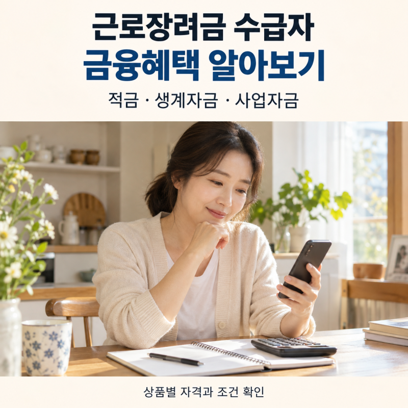 근로장려금 수급자 금융혜택, 적금·생계자금 어디까지 가능할까?