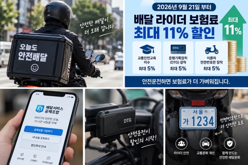 배달 라이더 보험료 최대 11% 할인, 기존 가입자도 받을까?