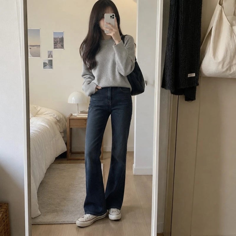 스파오 부츠컷 진 SPTJG49G61 편안한 데일리 여성 청바지 추천