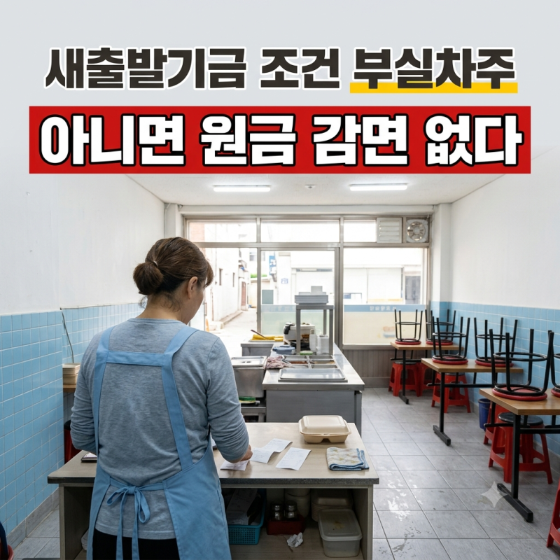 새출발기금 조건 부실차주 아니면 원금 감면 없습니다, 새출발기금 신청 넣었다 빼면 석 달 ....