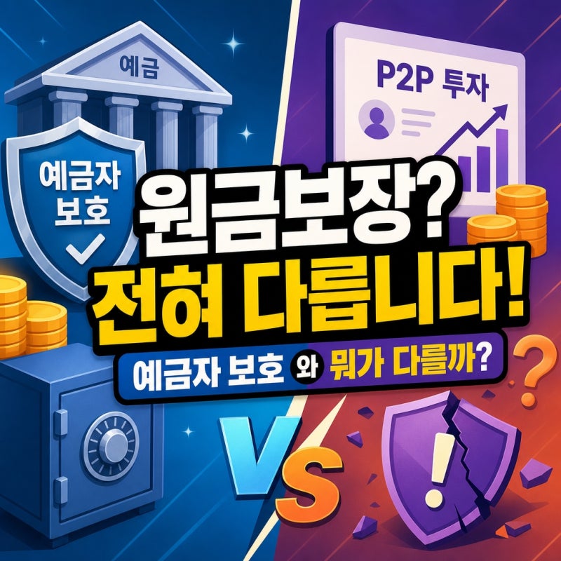 P2P투자 원금보장 여부 예금자 보호와 다른 점 비교 정리