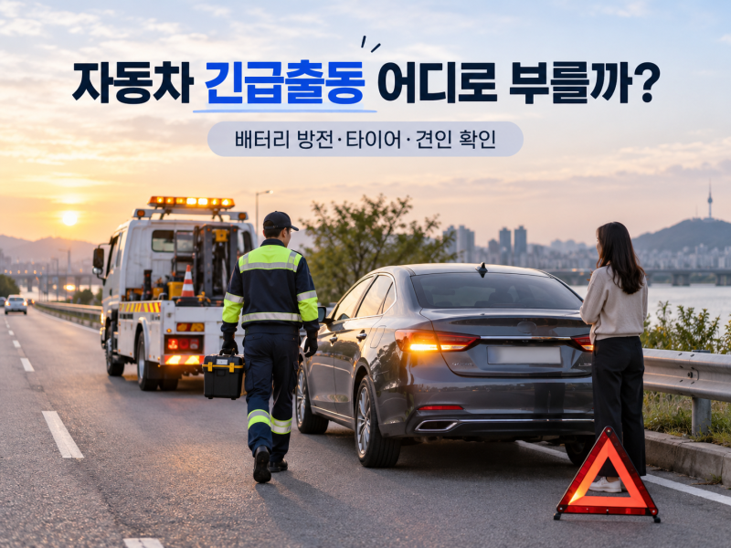 자동차 긴급출동 어디로 부를까?｜배터리 방전·타이어·견인 비용 확인