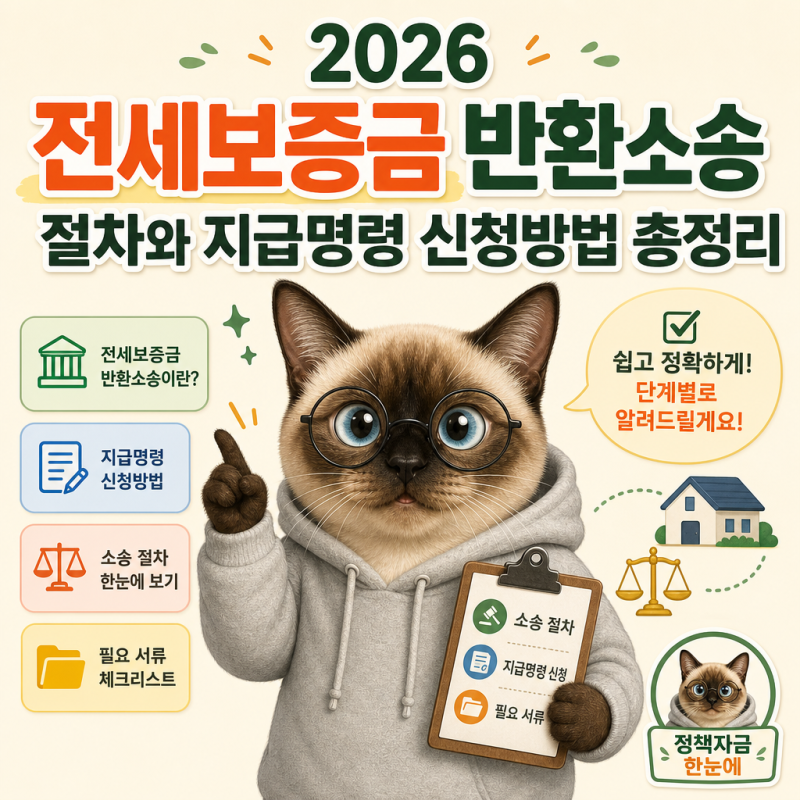 2026 전세보증금 반환소송 절차와 지급명령 신청방법 총정리