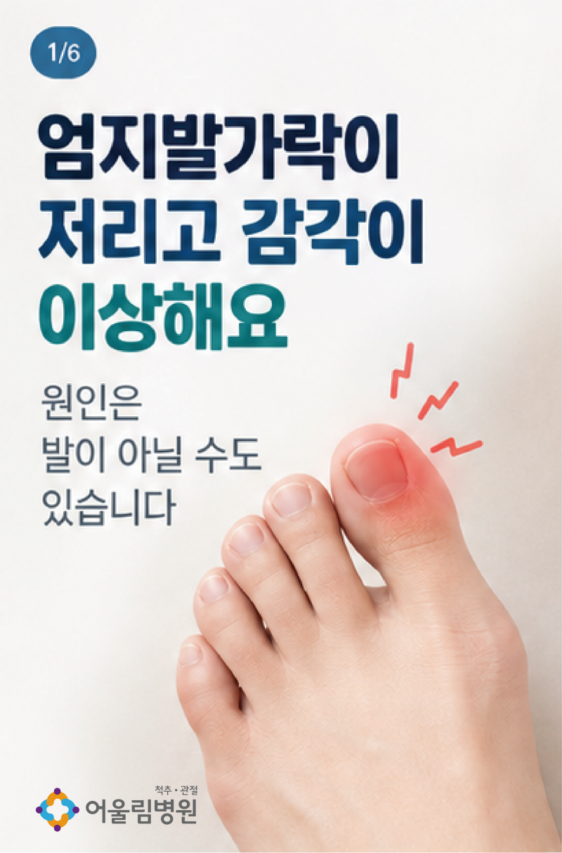 엄지발가락저림, 감각이상, 원인은 발이 아니다?[영등포정형외과]
