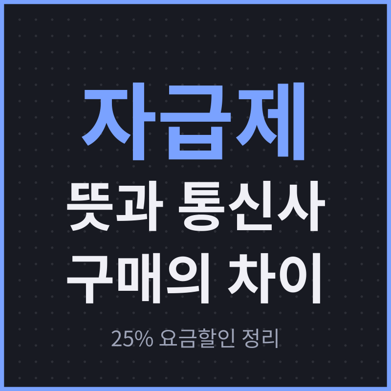 자급제 뜻과 통신사 구매의 차이, 25% 요금할인 정리