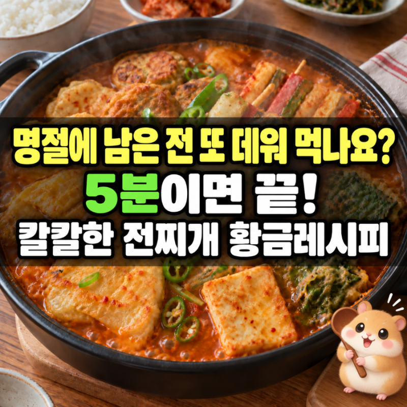 명절에 남은 전 또 데워 먹나요? 5분이면 끝! 칼칼한 추석 전찌개 황금 레시피