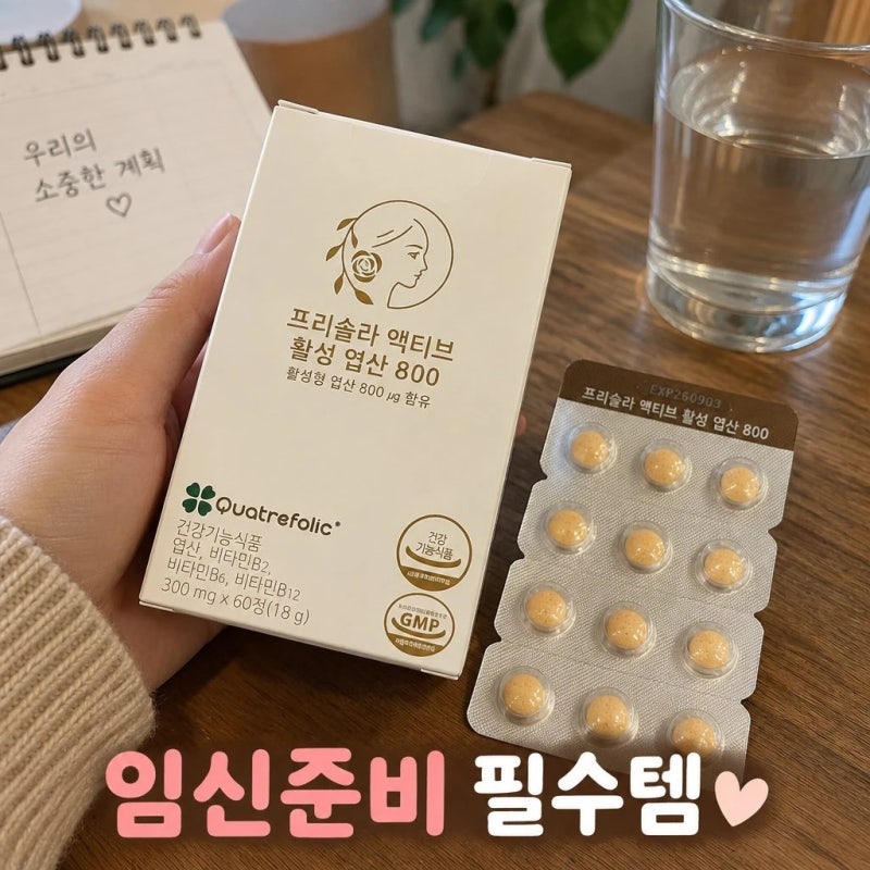 임신준비 필수템 프리솔라 액티브 4세대 활성형 엽산 800 임산부 영양제 솔직 정보