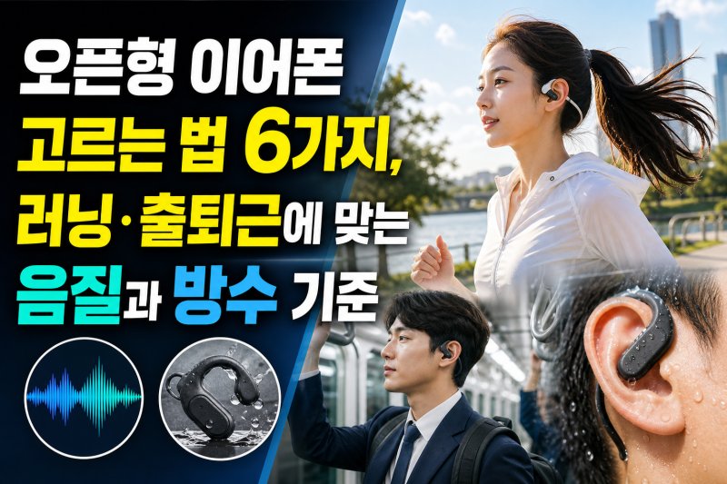 오픈형 이어폰 고르는 법 6가지, 러닝·출퇴근에 맞는 음질과 방수 기준
