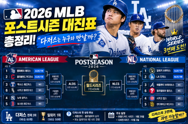 2026 MLB 포스트시즌 대진표 총정리! 다저스는 누구와 만날까?