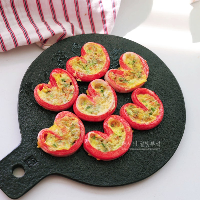 맛살하트전 레시피 게맛살 하트계란전 만들기