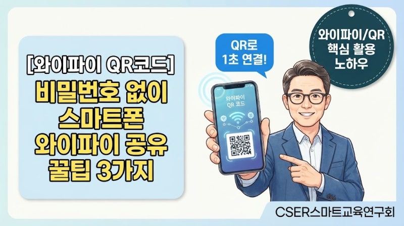[와이파이 QR코드] 비밀번호 없이 스마트폰 와이파이 공유 꿀팁 3가지