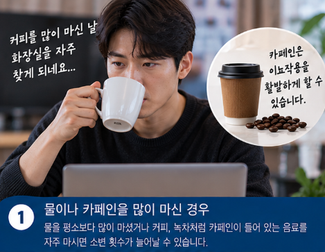 소변이 자주 마려운 이유, 물을 많이 마셔서 그런 걸까요?