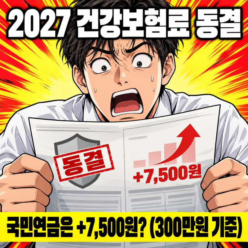 2027 건강보험료 동결인데 국민연금은 올라, 300만원 기준 월 7,500원 늘어납니다