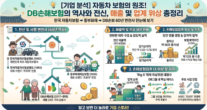 [기업 알아보기] 한국자동차보험에서 DB손해보험까지! 60년 역사를 소개합니다
