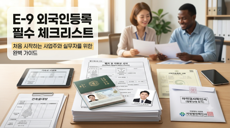 E-9 고용허가제 외국인등록 방법 및 구비서류