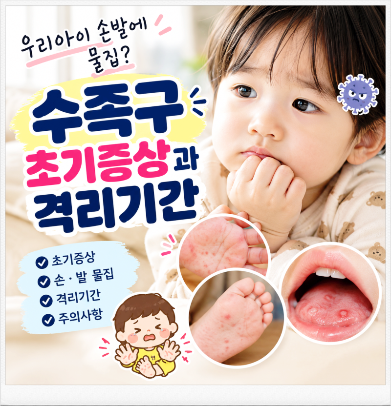 우리아이 손발에 물집? 수족구 초기증상과 격리기간 총정리