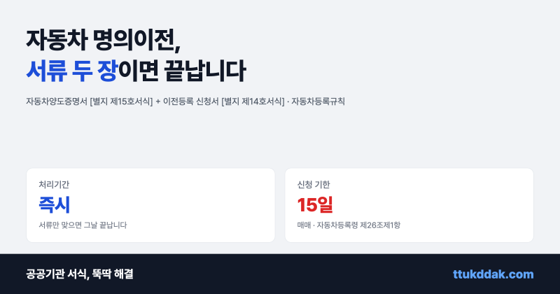 자동차 명의이전 방법 총정리 (자동차양도증명서 양식 다운로드 · 필요 서류 · 15일 기한 · ....