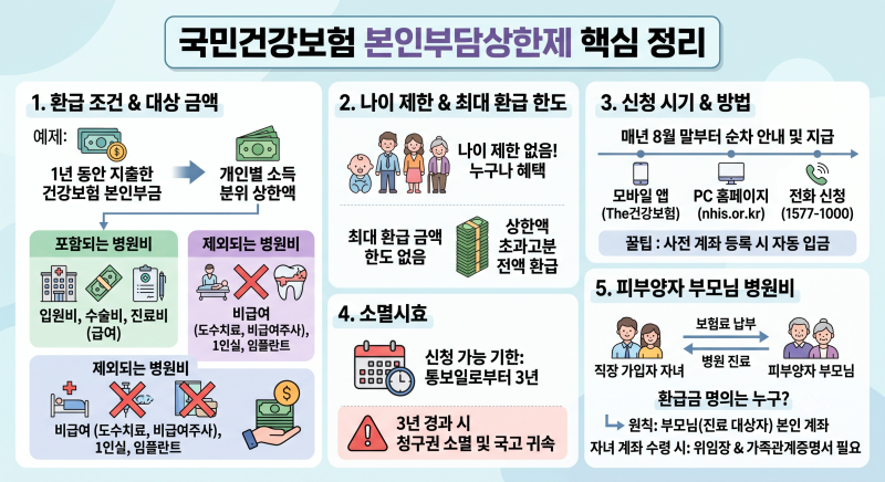 국민건강보험공단 본인부담상한제 환급금 최대 100만원이상, 환급내역 확인하는 방법과 환금....