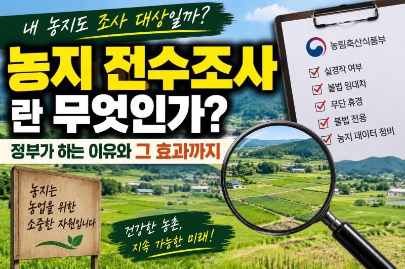 농지 전수조사란? 정부가 전국 농지를 조사하는 이유와 앞으로 달라지는 점