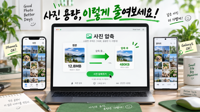 컴퓨터·핸드폰 사진 파일 용량 줄이기! 컴퓨터 프로그램과 무료 사이트, 아이폰·갤럭시 핸....