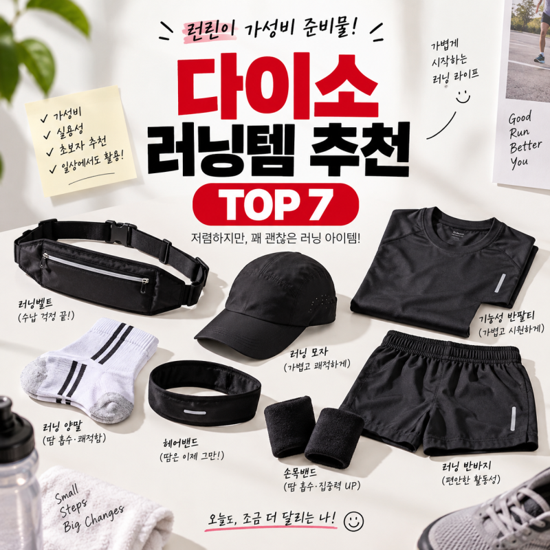 다이소 러닝템 추천 TOP7 가성비 러닝용품
