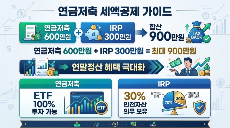 연금저축 세액공제 한도 + IRP 조합 최대 900만원 공제 비결, 방법