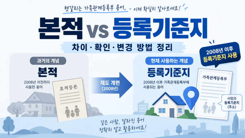 본적이란? 등록기준지와 차이·확인 방법·변경 방법 총정리
