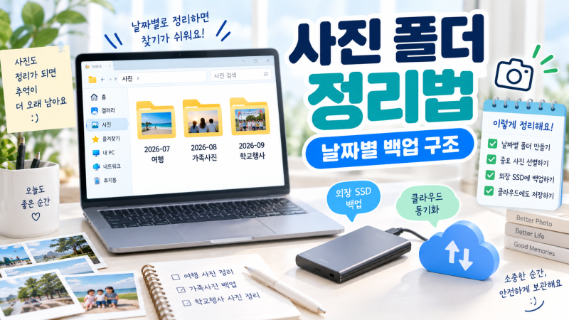 사진 파일 백업 폴더 구조 추천, 날짜별로 정리하는 쉬운 방법