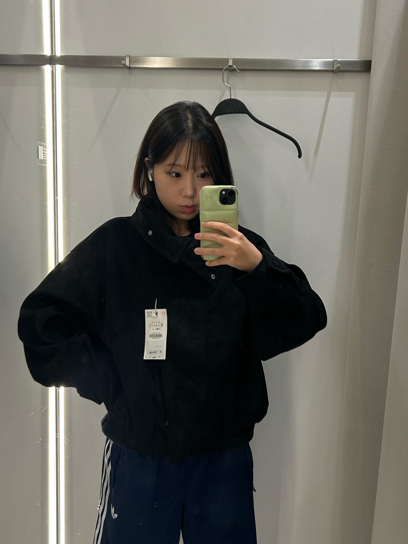 자라 페이크 스웨이드 봄버 자켓 실착해봄