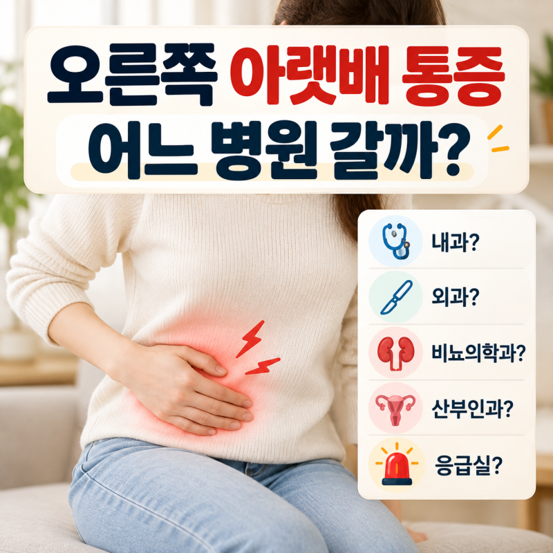 오른쪽 아랫배 통증 원인, 콕콕 찌를 때 어떤 병원 가야 할까?