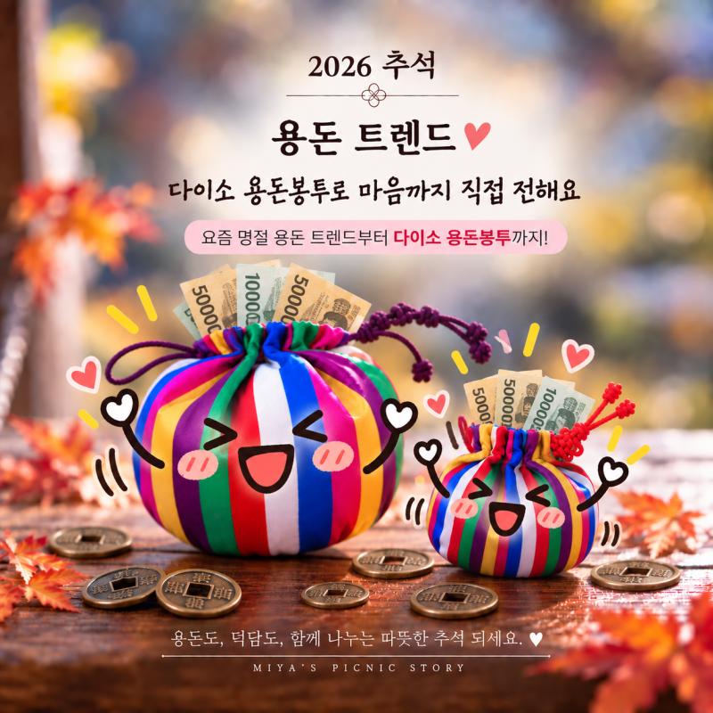 2026 추석 용돈 트렌드｜다이소 용돈봉투로 마음까지 직접 전해요