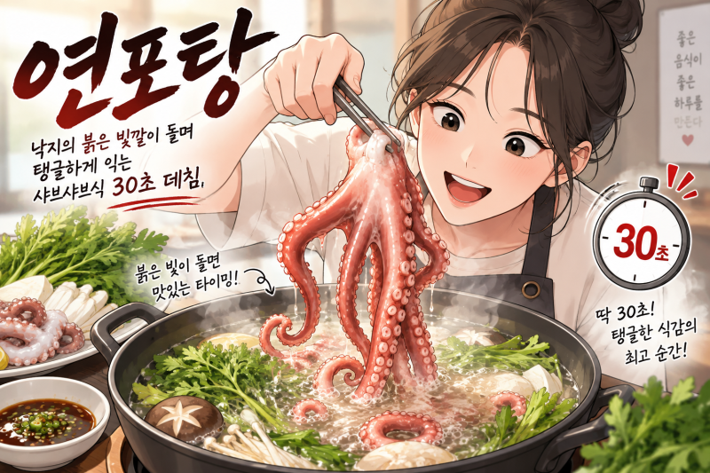 연포탕 낙지 데치기 30초의 비밀! 질기지 않고 탱글한 샤브샤브 레시피