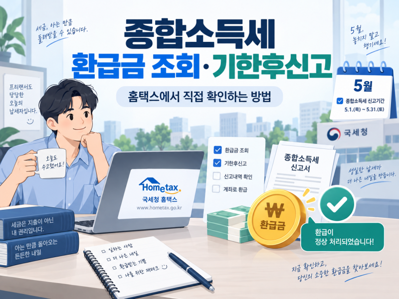 종합소득세 환급금 조회 방법｜5월 신고 놓쳤다면 기한후신고까지