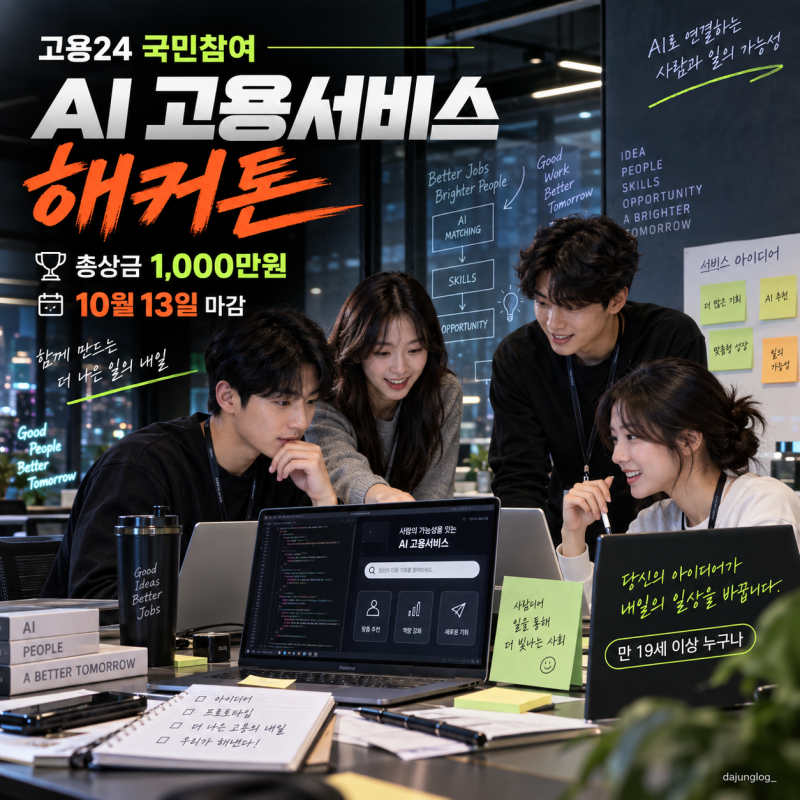 AI 고용서비스 해커톤 10월 13일까지 만 19세 이상 누구나, 총상금 1,000만원