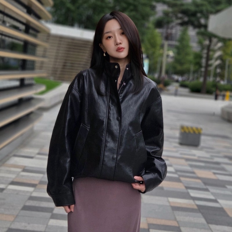 구호플러스 여성 가죽자켓 추천｜감도 높은 가을 데이트룩 코디 완성