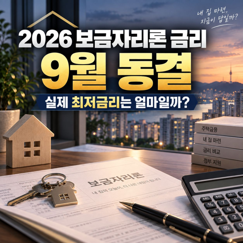2026 보금자리론 금리, 9월 동결됐는데 실제 최저금리는 얼마일까?