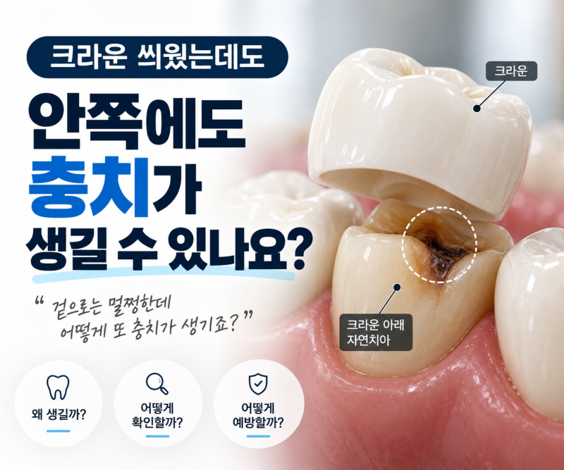 화도, 마석 크라운 안쪽에도 충치가 생길 수 있나요?