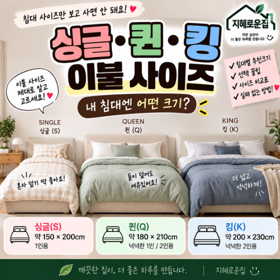 싱글·퀸·킹 이불 사이즈 고르는 법, 침대 크기만 보고 사면 안 돼요