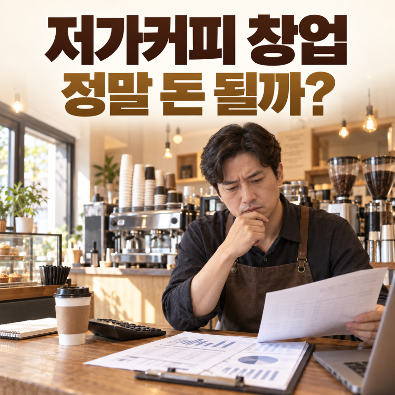 저가커피 창업 열풍, 정말 돈 될까? 비용·수익·폐업 위험 분석