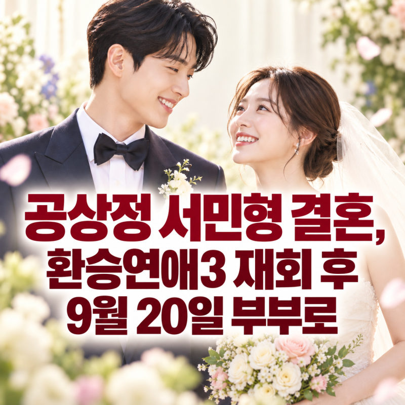 공상정 서민형 결혼, 환승연애3 재회 후 9월 20일 부부로