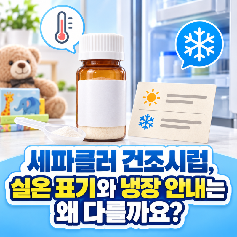 세파클러 건조시럽, 실온 표기와 냉장 안내는 왜 다를까요?