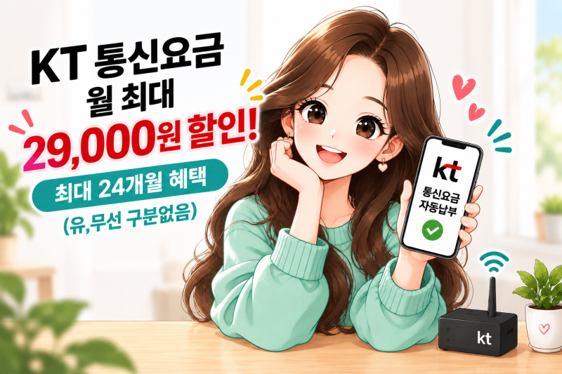 KT 통신비 할인카드 KT DC PLUS 롯데카드, 전월실적 40만원 월 2만8천원·24개월 혜택