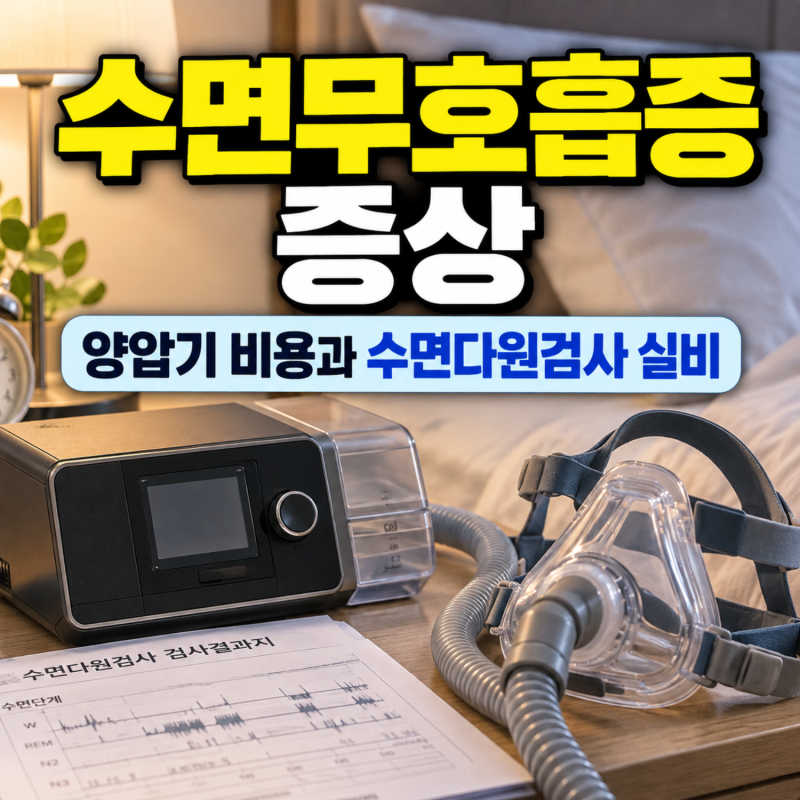 수면무호흡증 증상과 치료, 양압기 대여 비용과 수면다원검사 실비