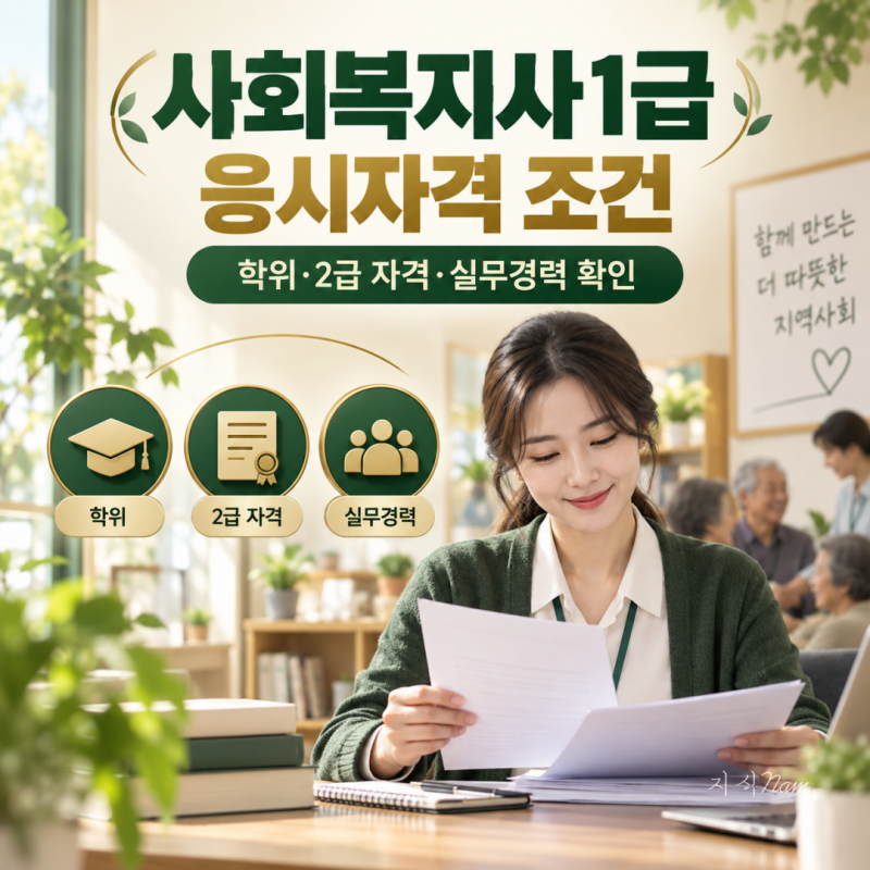 사회복지사1급 응시자격 조건, 학사학위·2급 자격·실무경력 확인법